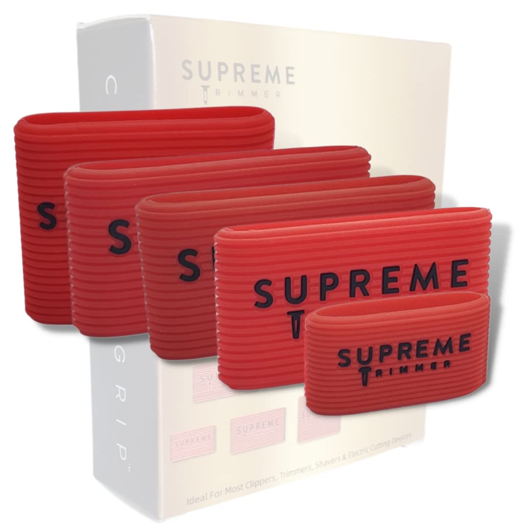 by Supreme Trimmer - Professional Barber Grippers ( 5 Piece ) Non Slip Clipper Bands SGR50 Barber Sleeve for Hair Clipper - Barber Hair Trimmer Grip