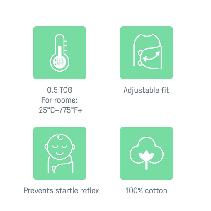 by Ingenuity Original Swaddle, 100% Cotton, Improves Sleep &amp; Calms Startle Reflex, 0-3 Months, 3-Pack - Busy Bees