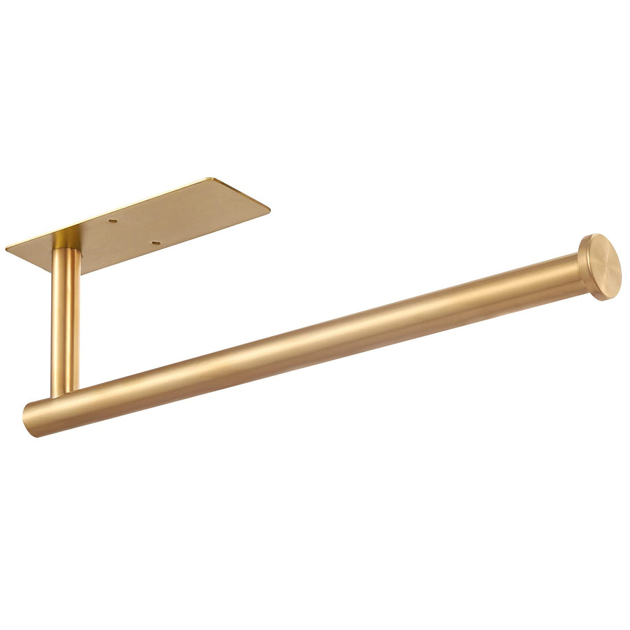 Paper Towel Holder Under Cabinet, Self Adhesive Wall Mount Paper Towel Holder, SUS304 Stainless Steel Under Cupboard Paper Towel Holder for Kitchen, Pantry, Sink, Bathroom,Gold