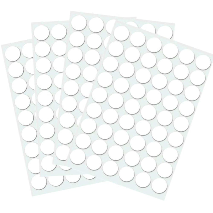Self-Adhesive Screw Hole Stickers, 384pcs-0.59inch/15mm Self-Adhesive Screw Covers Caps Dust Proof Sticker for Wood Screw-White (384pcs-0.59inch/15mm)