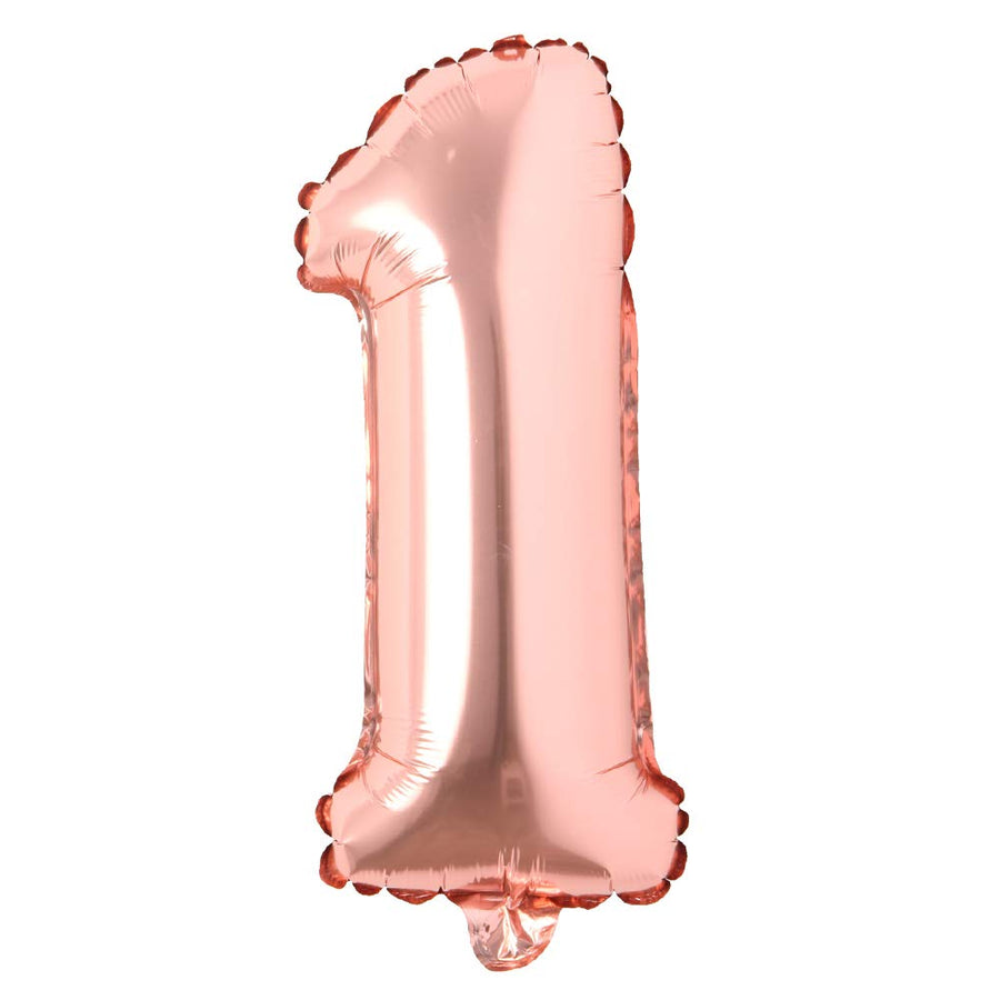 16 inch Single Rose Gold Alphabet Letter Number Balloons Aluminum Hanging Foil Film Balloon Wedding Birthday Party Decoration Banner Air Mylar Balloons (16 inch Rose Gold 1)