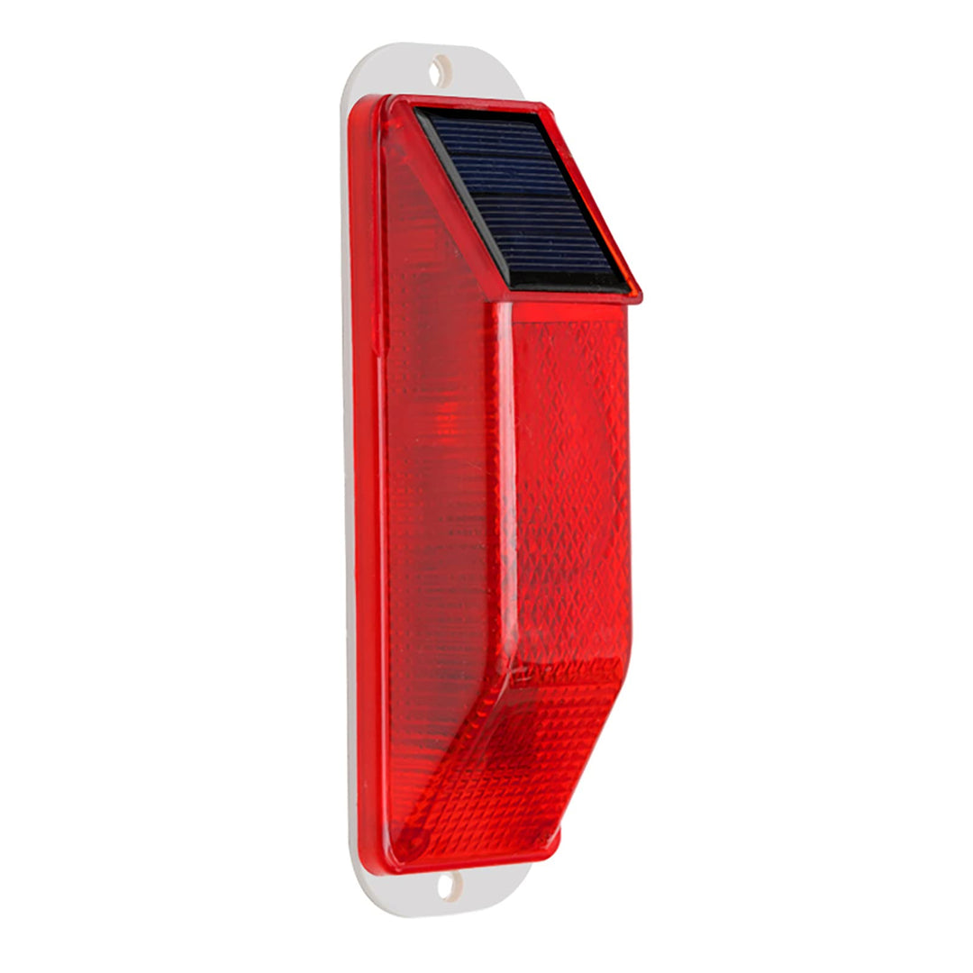 Solar Strobe Warning Light: Sensitive LED Warning Lamp High Bright Waterproof IP65 Light Control Flashing Beacon Barricade Construction Safety Traffic Light for Driveways Dock (Red)