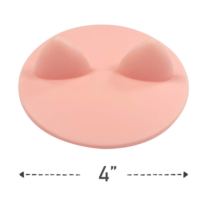 ® Animal Ears Silicon Cup Lids, Anti-Dust Airtight Mug Covers for Hot and Cold Beverages (Set of 6)