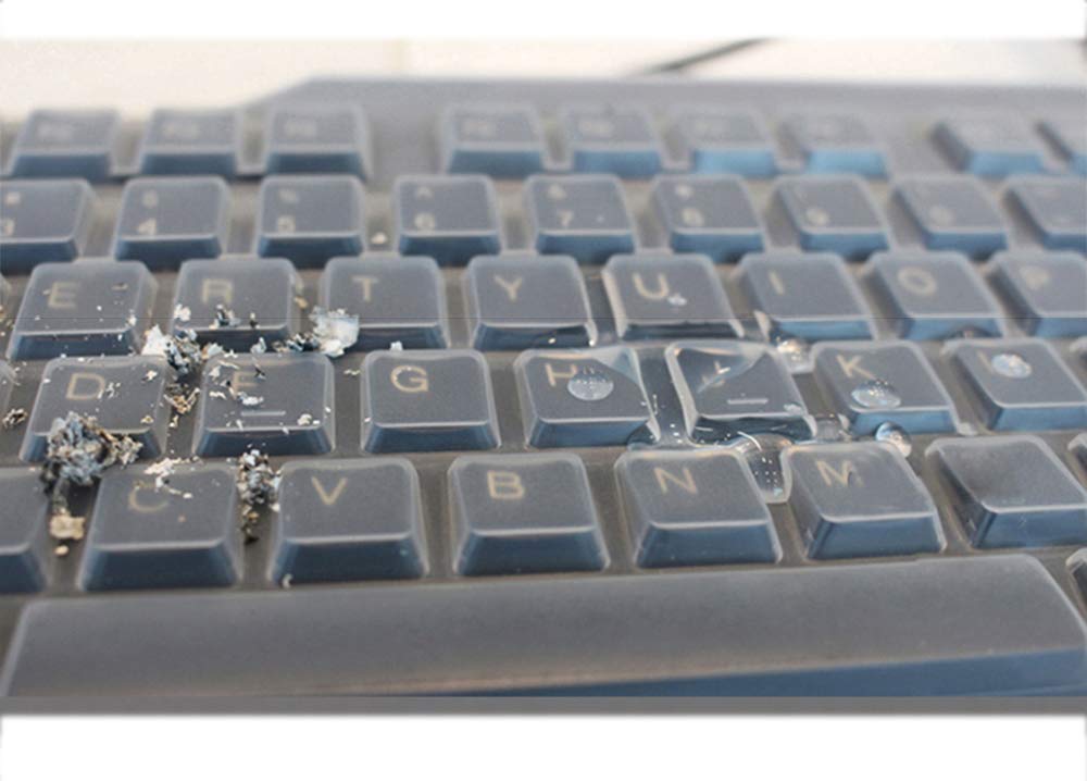 Ultra Thin Silicone Keyboard Protective Skin Cover Compatible with Dell RH659 L100 SK-8115 SK-3205 SK-8135 104-key USB Wired Keyboard - Clear