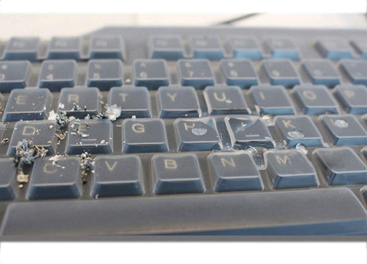 Ultra Thin Silicone Keyboard Protective Skin Cover Compatible with Dell RH659 L100 SK-8115 SK-3205 SK-8135 104-key USB Wired Keyboard - Clear