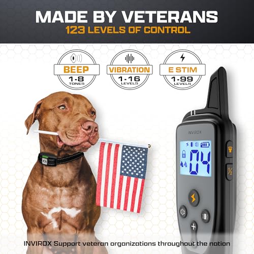 Dog Training Collar [2025 Edition] 123 Levels 1100yd Range E Collar for Dogs Training 100% Waterproof Rechargeable, Dog Shock Collar with Remote Control