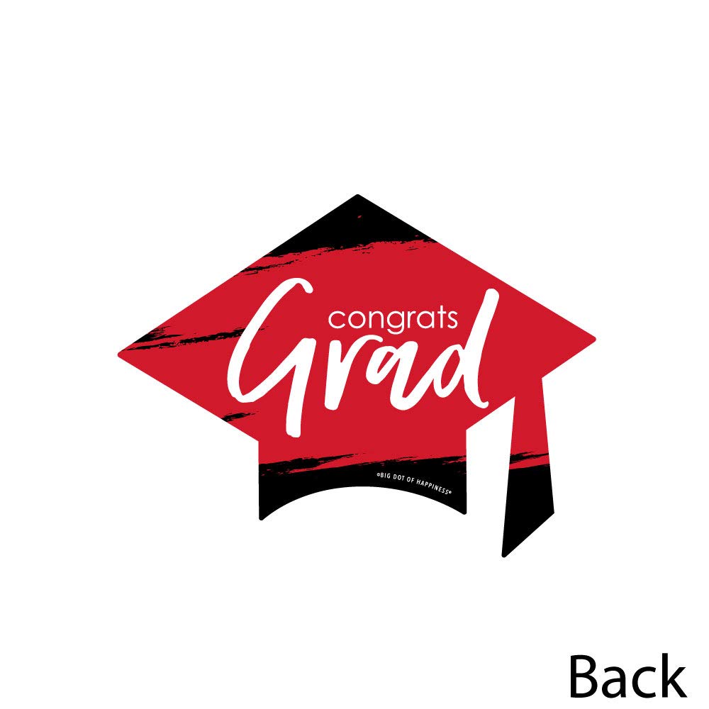 Red Grad - Best is Yet to Come - Grad Cap Decorations DIY Red Graduation Party Essentials - Set of 20