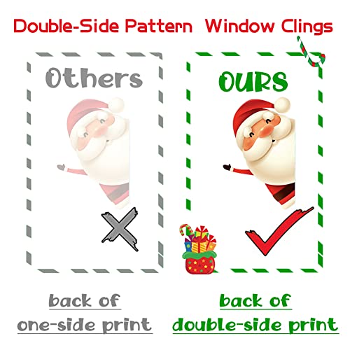 82PCS Christmas Snowflake Window Clings Stickers for Glass, Xmas Decals Decorations Holiday Snowflake Santa Claus Reindeer Decals for Party