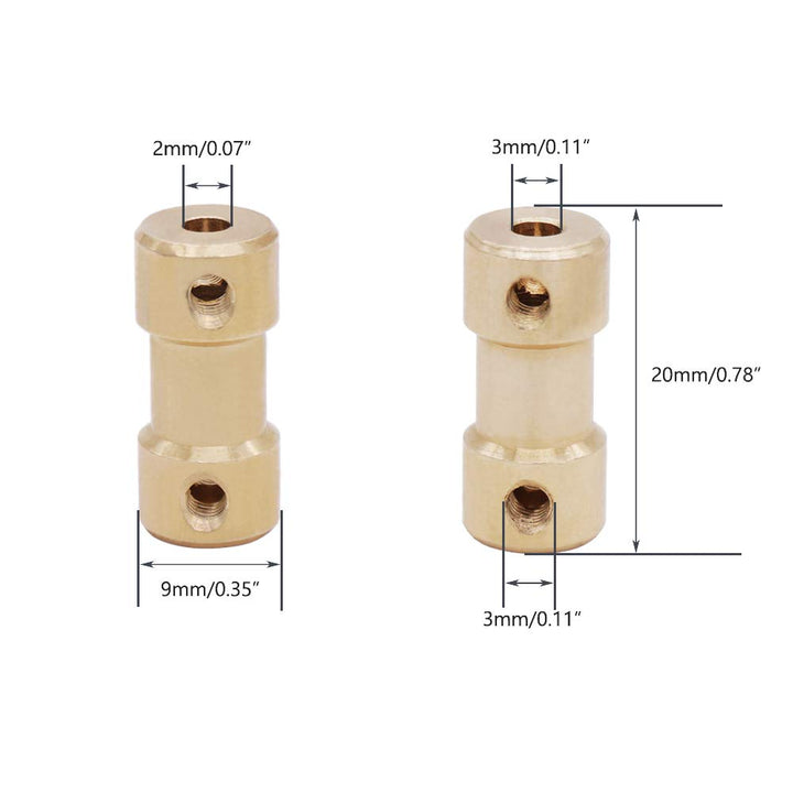 /4Pcs 2mm-3mm Brass Flexible Shaft Coupler for RC Airplane Boat Motor Transmission Connector COUPLER-GLD-2-3