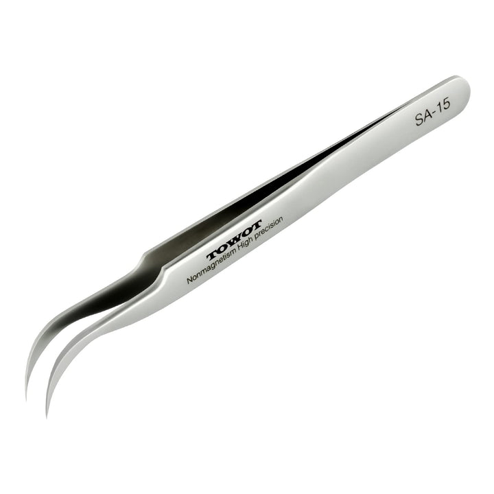 Precision Tweezers, Stainless Steel Eagle Beak Tweezers for Craft, Electronics, Soldering, Experimental Work, Jewelry-Making, Non-Magnetic Curved Tweezers