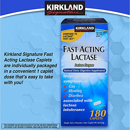 Kirkland Signature Fast Acting Lactase - 180 Caplets