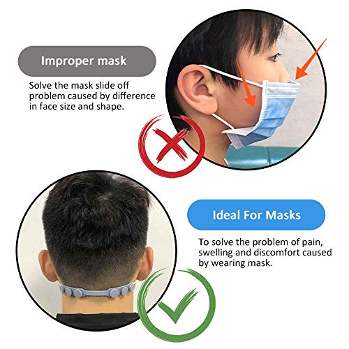 4 PCS Extended Silicone Bands Anti-Tightening Strap for Masks to Prevent Ear Pain,Adjustable Comfort mask Grips Extension Buckle Holder Hook Ear Strap,4 Color