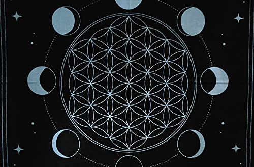 Indian Craft Castle Altar Tarot Cloth, Moon Phases Astr