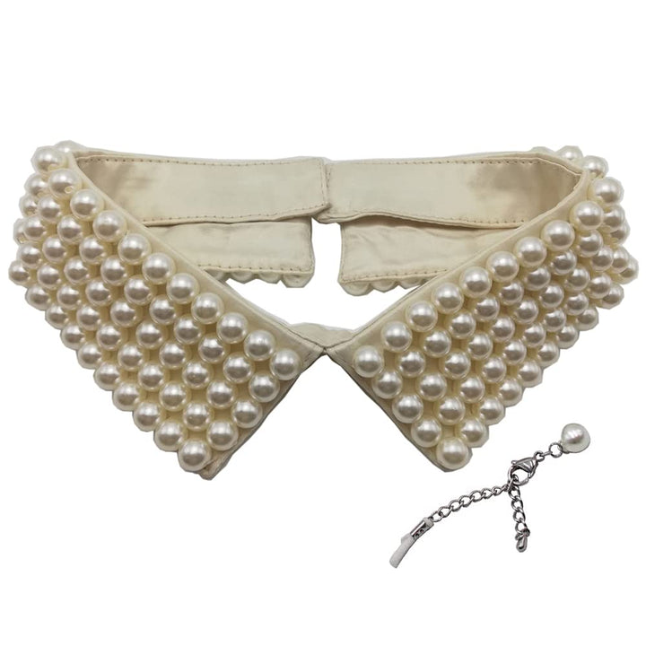 Zthread Vintage Beaded Collar Necklace Handmade Faux Pe