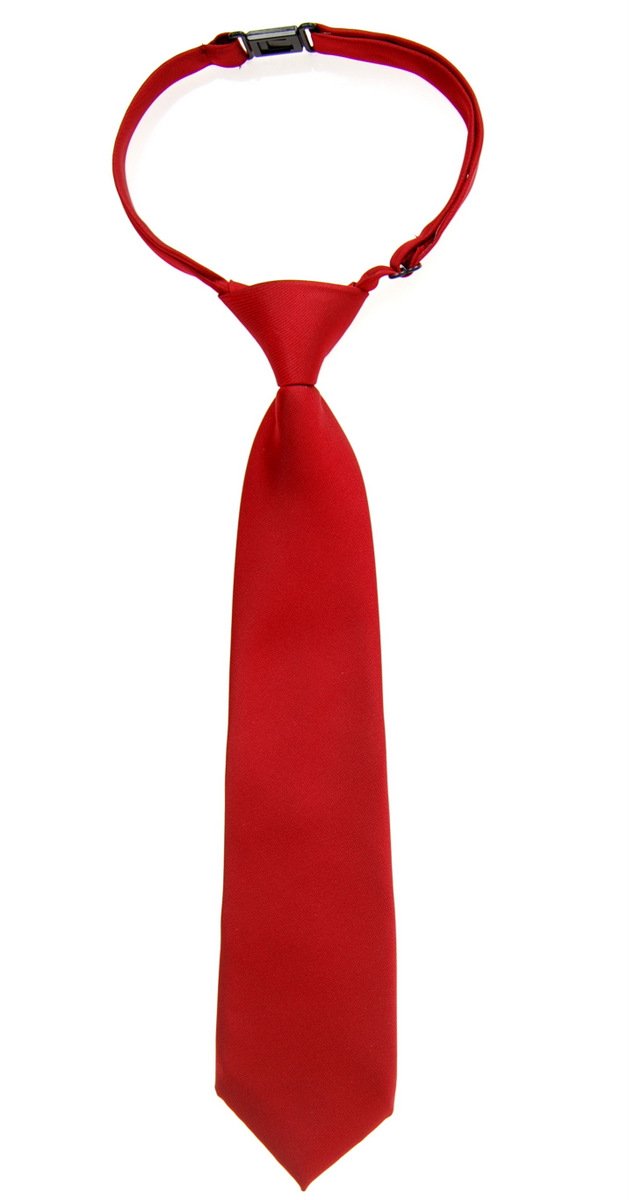 Solid Matte Color Woven Microfiber Pre-tied Boy's Tie - Burgundy - 4-7 years