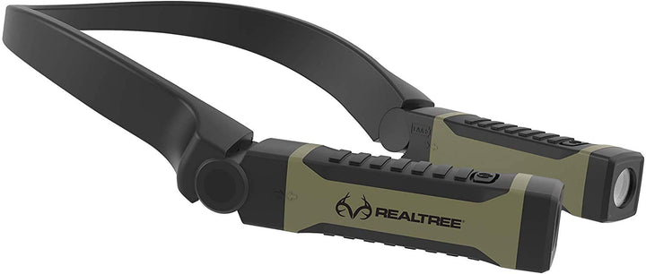 RealTree Alkaline Neck Light for Hands-Free Lighting with high and Low Brightness Modes Great for Camping Light, Hunting Light, Working Light and More, Green