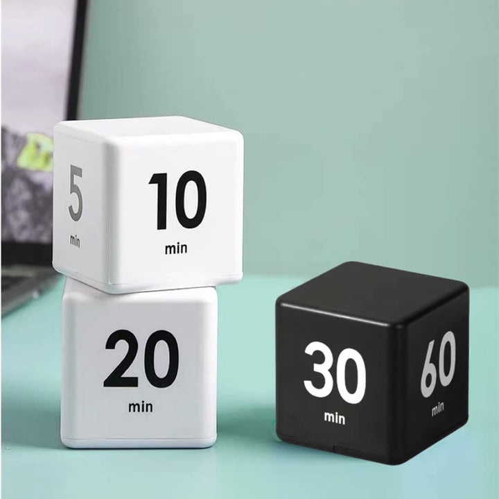 Cube Timer, Kitchen Timer Kids Timer for ADHD Productivity Workout Flip Timer Classroom for StudyTime Countdown Management Settings 15 20 30 60 Minutes, Black
