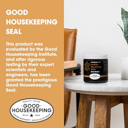 The Original Leather Recoloring Balm - 16 Colors - Leather Repair Kit for Furniture - Restore Couches, Car Seats &amp; More - Leather Dye for Scratched and Faded Leather (Dark Brown)