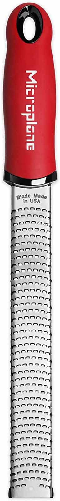 Classic Red Zester Grater, Stainless Steel - Citrus Zesting & Cheese Grating, Dishwasher Safe, Made in USA, Model Name: