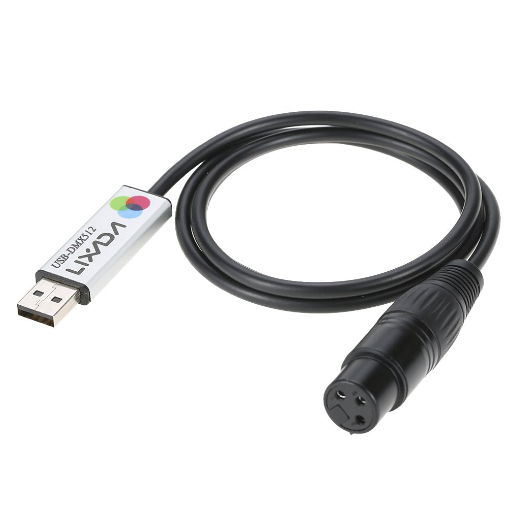 Lixada USB to DMX Interface Adapter Controller DMX512 f