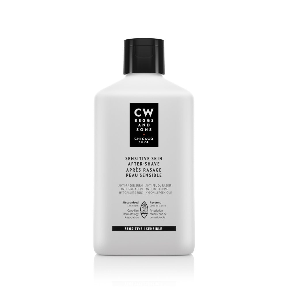 CW Beggs Sensitive Skin After-Shave Lotion for Men, Anti-Razor Burn, Anti-Irritation, Hypoallergenic, Fragrance-Free, Paraben-Free, Alcohol-Free, Mineral Oil-Free, Cruelty-Free, 4.2 Fl. Oz.