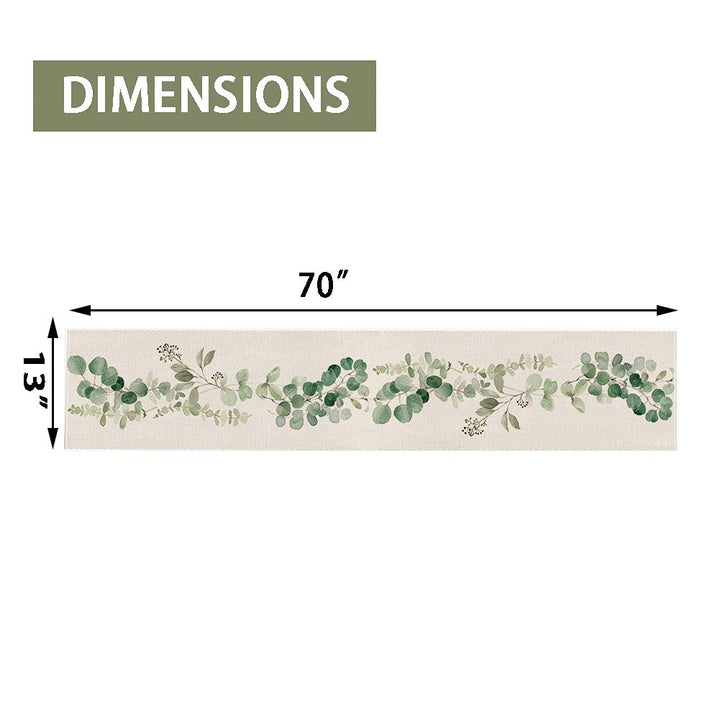 Greenery Table Runner ,Thanksgiving Table Decor Christmas Decoration Fall Table Runner for Farmhouse Decorations, Kitchen Dinning Outdoor Table Decor 13 x 70 Inch