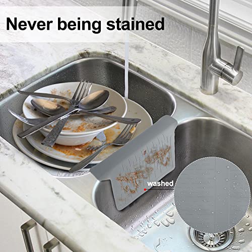 Sink Saddle Ultra Thin Silicone Sink Divider Mat Weak Suction Kitchen Sink Protector Super Soft Sink Mat No Odor 12.8&#39;&#39; x 11&#39;&#39;