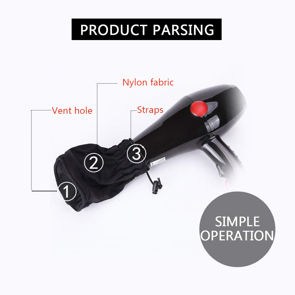 Hair Dryer Sock, Foldable Mesh Hairdressing Wind Blower Attachment Cover Adjustable Nylon Hair Dryer Sock Diffuser Universal Protec-t for Curly &amp; Wavy Hair