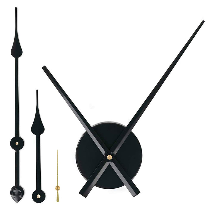 2 Pair Hands 3D Clock Movement DIY Large Wall Clock Quartz Clock Mechanism for Home Art Decor (Black) (Black-Gold)