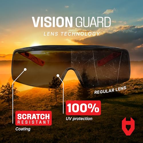 Tinted Safety Glasses Over Eyeglasses with Anti Scratch Wraparound Lenses, UV400 Safety Glasses Over Glasses, ANSI Z87 Certified Over Glasses Safety Glasses or Shooting Glasses Over Eyeglasses