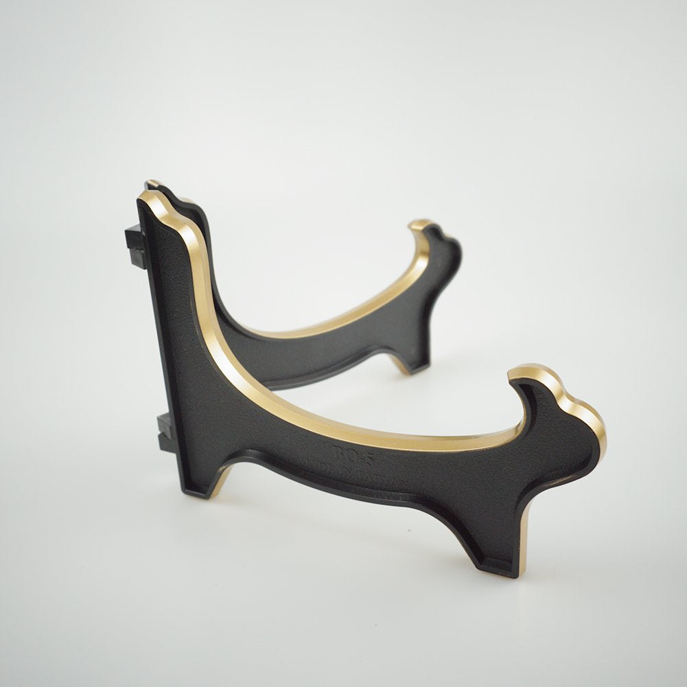 Display Stand Easel Bowl Stands for Display Large Deep Bowls, Platters and Deep Dishes Black Gold