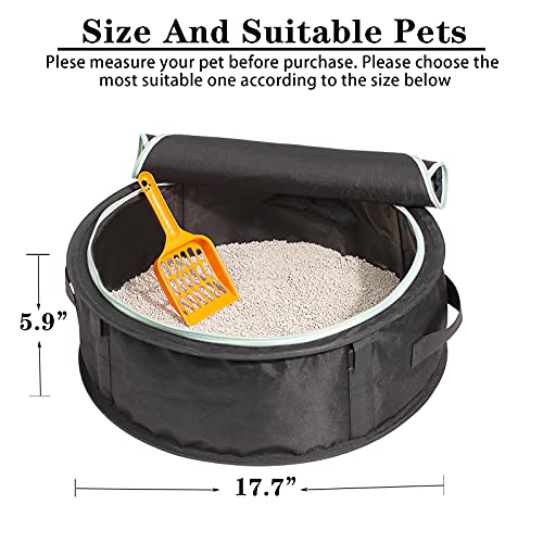 Barrpet Prevent Litter Scatter Design.Collapsible Portable Cat Litter Box with Lid and Handle Standard for Travel Light Weight Leak-Proof, Sturdy, Easy to Clean(17.7X17.7X5.9)