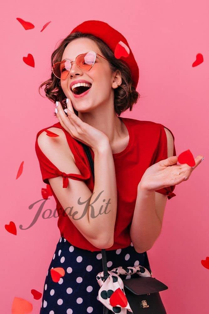 Polarized Heart Sunglasses for Women Fashion Lovely Style Metal Frame UV400 Protection Lens (Gold/Pink)