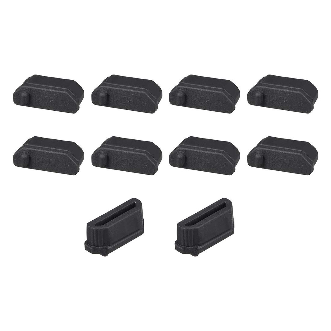 10pcs Anti Dust Silicone Cover Port Protectors for Female Port 11mmx1.3mm Black