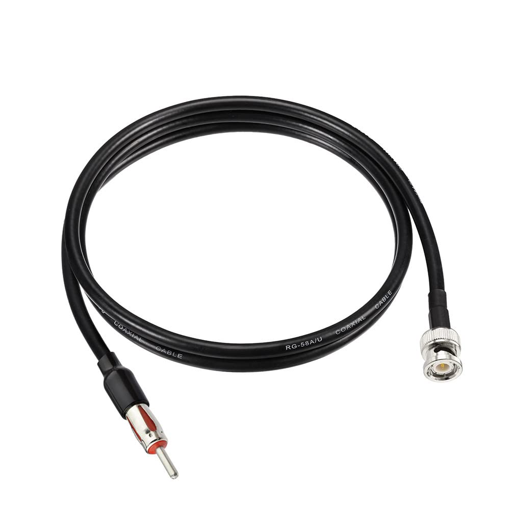 Eightwood BNC Male to DIN AM/FM Male Plug Extension Cab