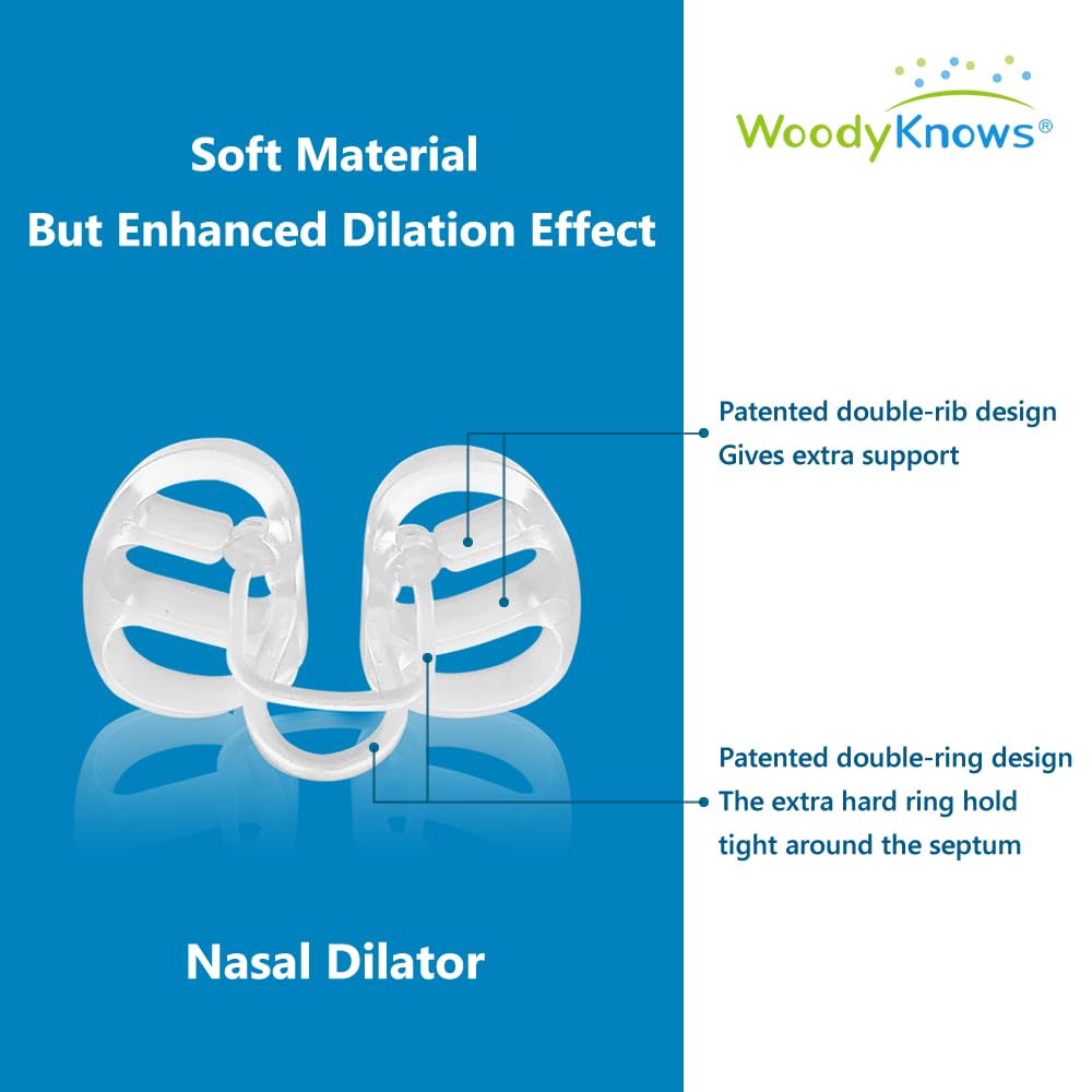 WoodyKnows Super-Support Nasal Dilators, Sleep Sports Breathing Aid (Combo S+M+L 3Pack)