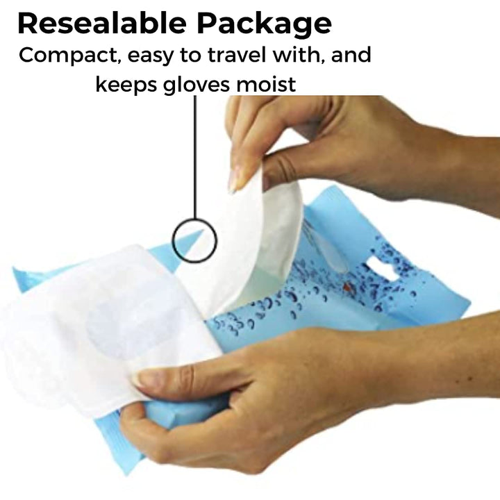 No Rinse Aqua Wash Gloves, Sensitive, 12 Count