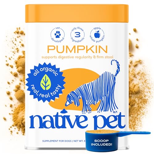 Pumpkin for Dogs - Organic Powder Pumpkin Puree Dog Food Toppers -Rich in Fiber Supplement Powder Helps with Digestion, Nutrient Absorption, Diarrhea, Constipation & Upset Stomach-30 Scoops