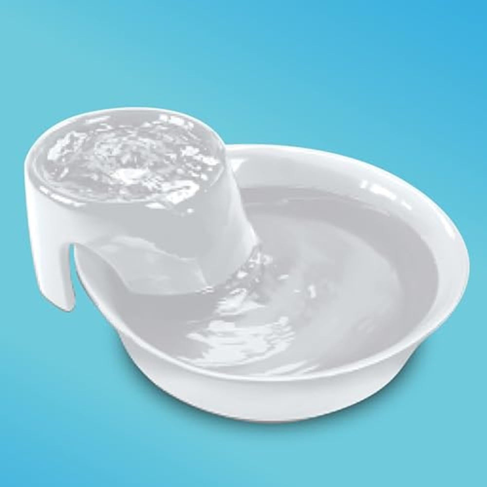 Big Max Ceramic Drinking Fountain for Pets, White, 8 lb