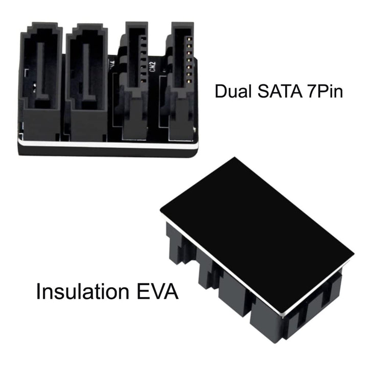 NFHK Dual SATA 7Pin Female to 7Pin Male 360 Degree Angl