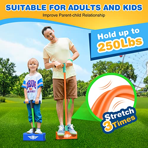 Toys for 3-12 Year Old Boys Girls, Foam Pogo Jumper for Kids Outdoor Toys Gifts for 3-12 Year Old Boys Pogo Stick for Kids Age 7 and Up Xmas Birthday Party Gifts Stocking Stuffers(Green Blue)
