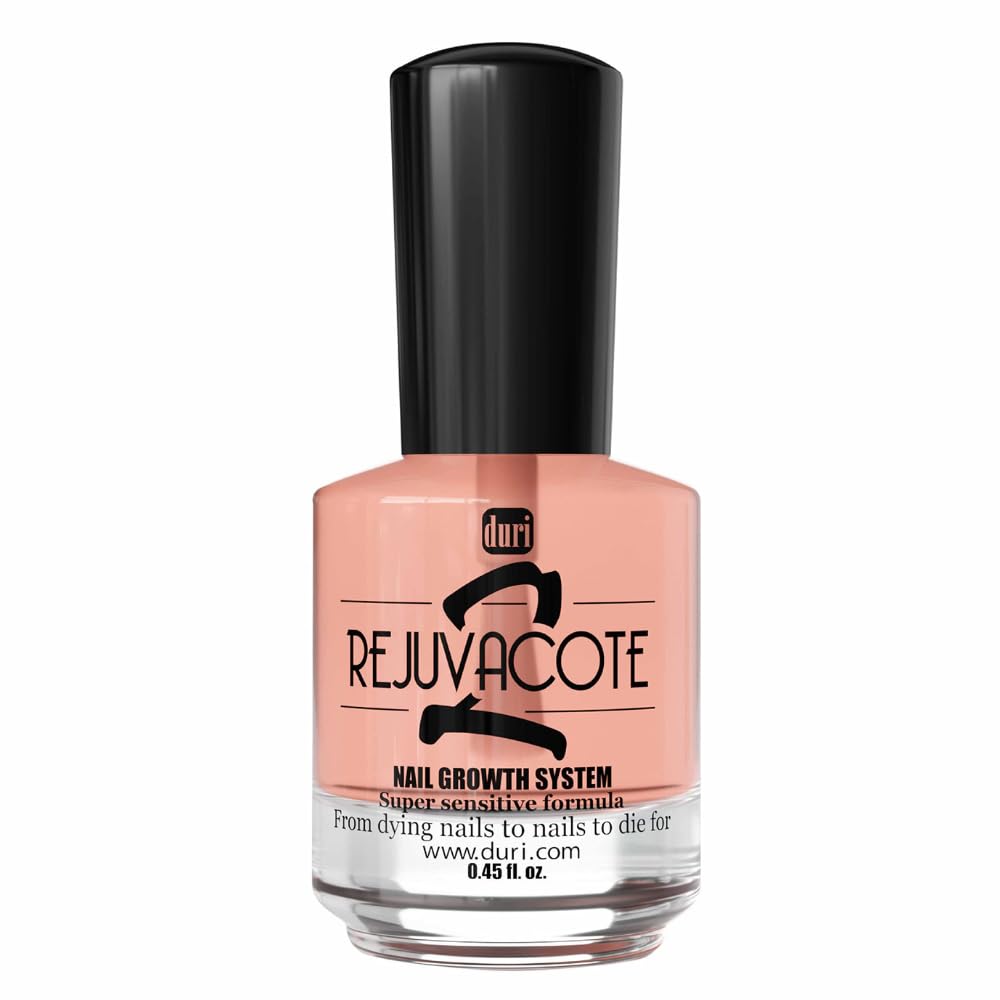 Rejuvacote 2 Nail Growth System Sensitive Formula - Nail Hardener and Strengthener for Brittle, Breaking, Splitting Nail Repair - 0.61 fl. oz.