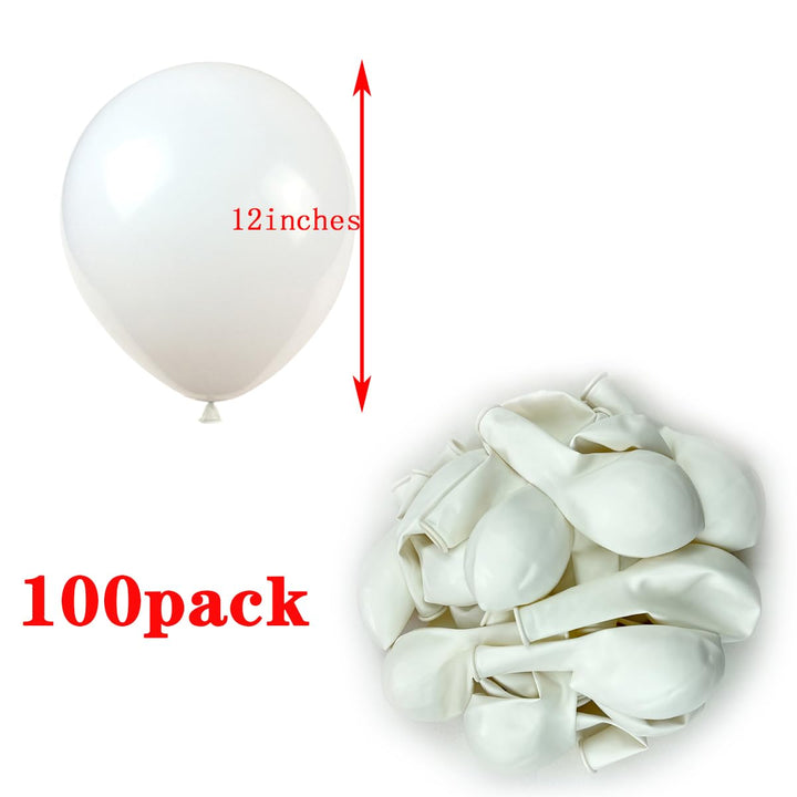 10-inch white latex balloons 100 / bag
