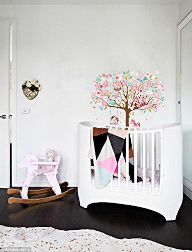 Kath &amp; Cath Unicorn Wall Decal, Pink Fairy Cherry Blossom Tree Wall Sticker for Girls Kids Bedroom Play Room Wall Mural Wall Home Decoration