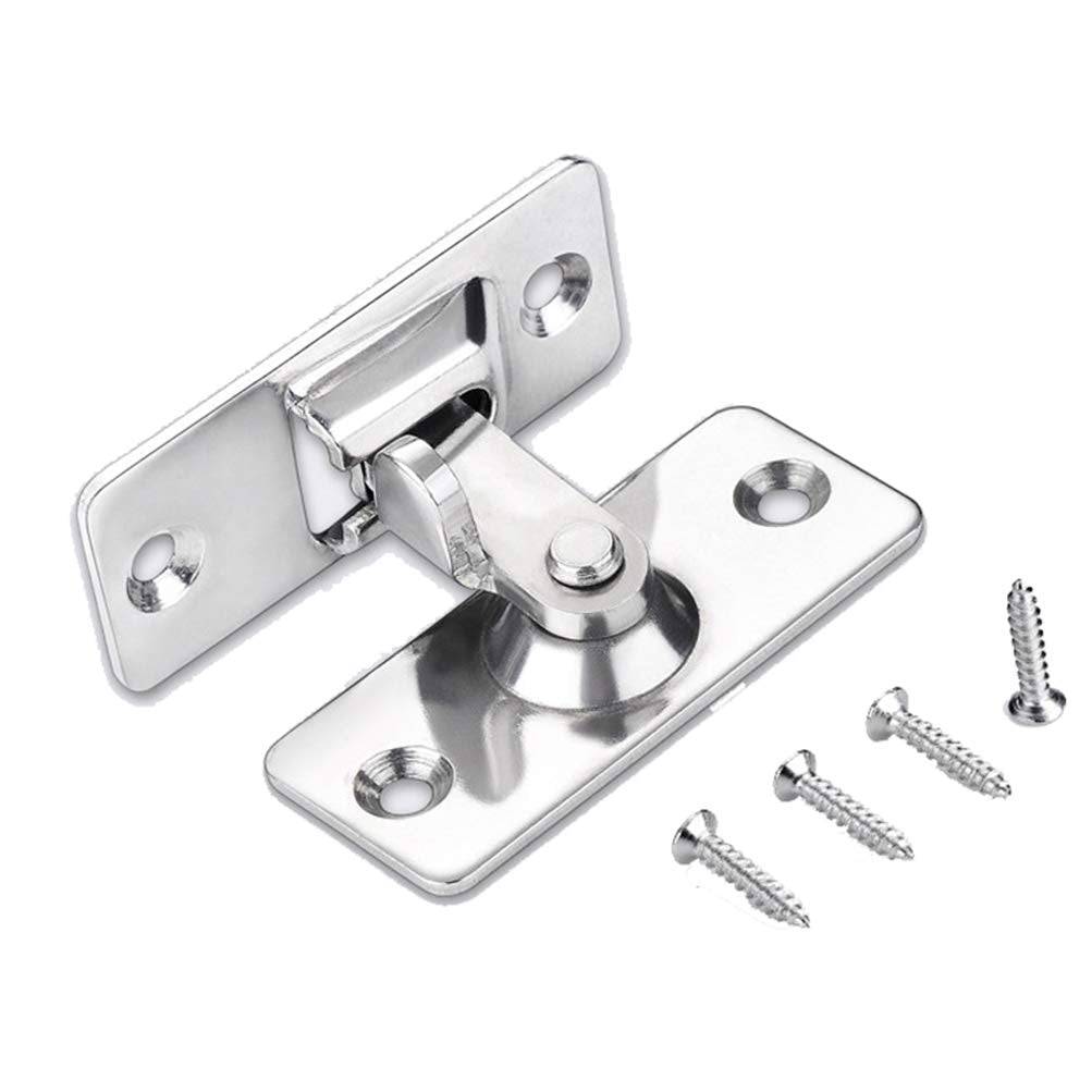 Door Hasp Latch 90 Degree, Stainless Steel Safety Angle Locking Latch for Push/Sliding/Barn Door, Satin Nickel