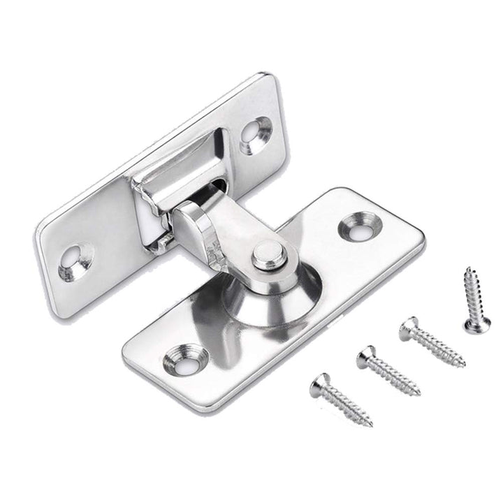 Door Hasp Latch 90 Degree, Stainless Steel Safety Angle Locking Latch for Push/Sliding/Barn Door, Satin Nickel