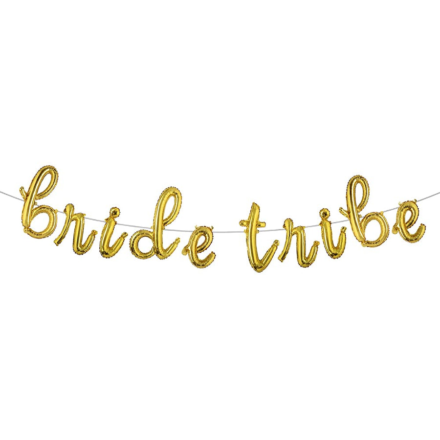 Bachelorette, Wedding, Bridal Shower Party Balloon Letter Decorations. 16 Multicolor Bride Tribe Bridal Celebration Decoration Banner Party suppliers (L Bride Tribe Gold)