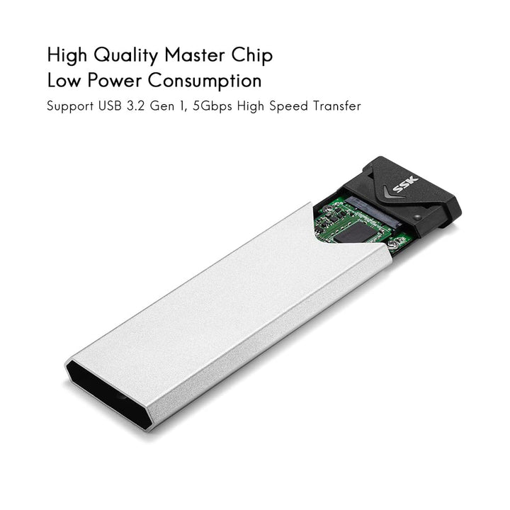 SSK Aluminum USB 3.2 Gen 1 to M.2 SATA NGFF SSD Enclosu