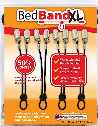xl. Not Made in China. USA Worker Assembled. 50% Longer. Smooth Sheets on Any Bed. Bed Sheet Band, Holder, Gripper, Suspender, Strap. Sleep Better.