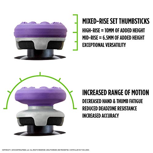 FPS Freek Galaxy Purple for Xbox One and Xbox Series X Controller | 2 Performance Thumbsticks | 1 High-Rise, 1 Mid-Rise | Purple